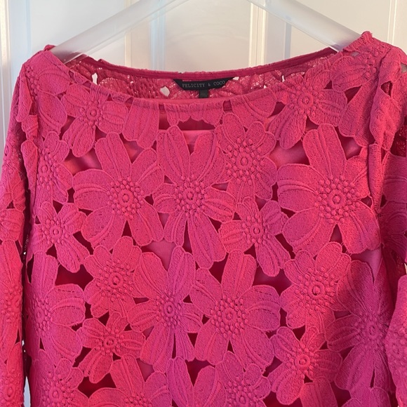 Felicity & Coco - Size Medium - Shift Dress - 3/4 quarter sleeves - pink! - Picture 7 of 10